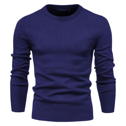 Muti-Color 2025 Fall & Winter Men’s Thick Sweater - Slim Fit Crew Neck Knit Pullover with High Elasticity