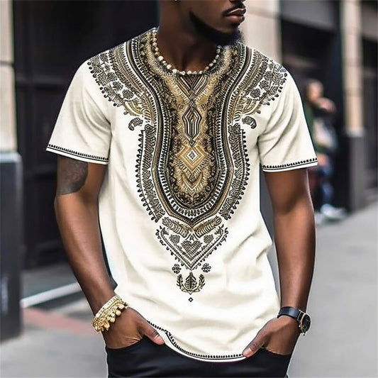 New Bohemian Style Loose Fit Men's Short-Sleeve Casual Top