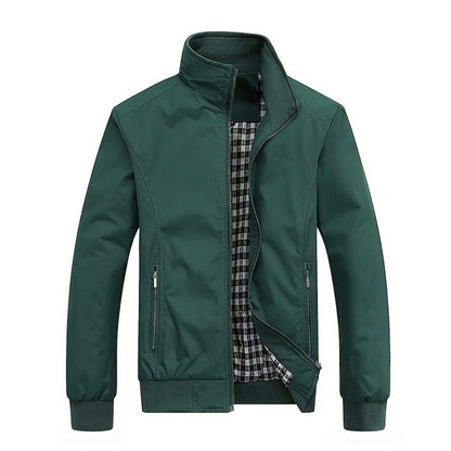 Stand Collar Workwear Jacket Loose Fit Casual Coat