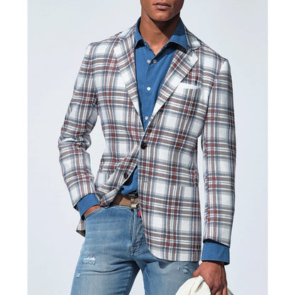 SingleBreasted TwoButton Large Pocket Blazer  Men's Casual Suit