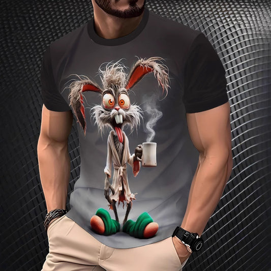 New Trendy 3D Digital Print Men's Sportswear Short-Sleeve Comfort Tee