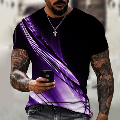 Summer Men's Smiley Face 3D Print Prank Short-Sleeve Tee