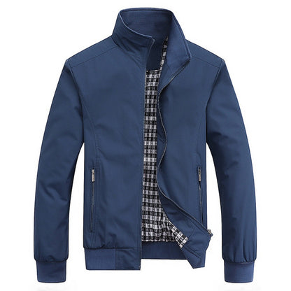 Stand Collar Workwear Jacket Loose Fit Casual Coat