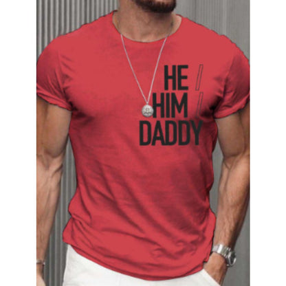 Distressed Text 3D Print Men's Outdoor Retro Short-Sleeve Fashion Tee