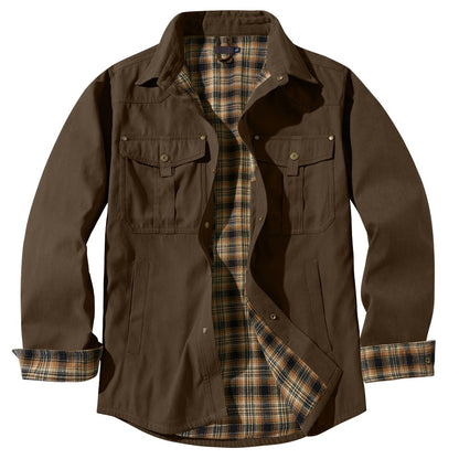 US-Size Men's Oversized Plaid Flannel Retro Western Jacket