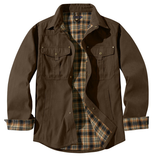 US-Size Men's Oversized Plaid Flannel Retro Western Jacket