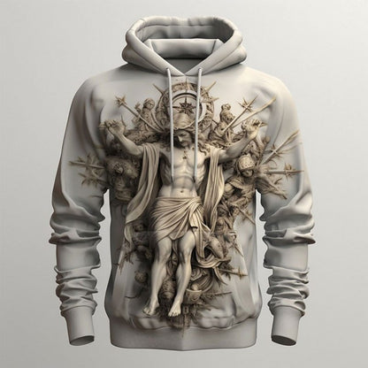 Men's Vintage Civilization 3D Print Hoodie Casual Streetwear