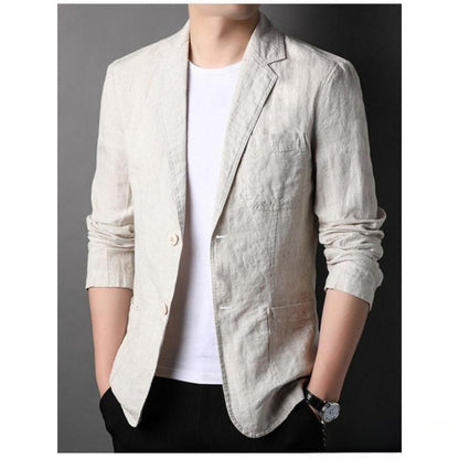 Linen Casual Blazer  Men's SpringSummer Thin Breathable ItalianStyle Jacket