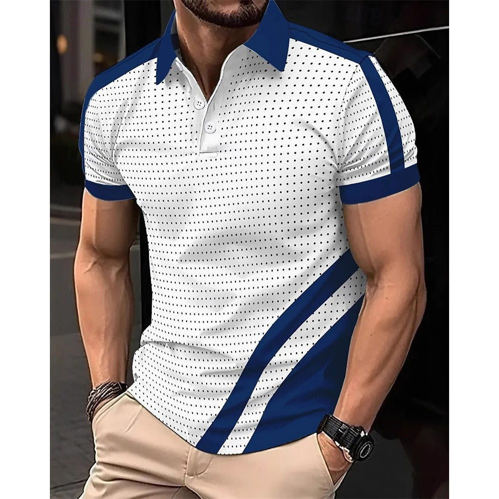 Summer 3D Digital Print Office Casual Men's Short Sleeve Polo Shirt Order