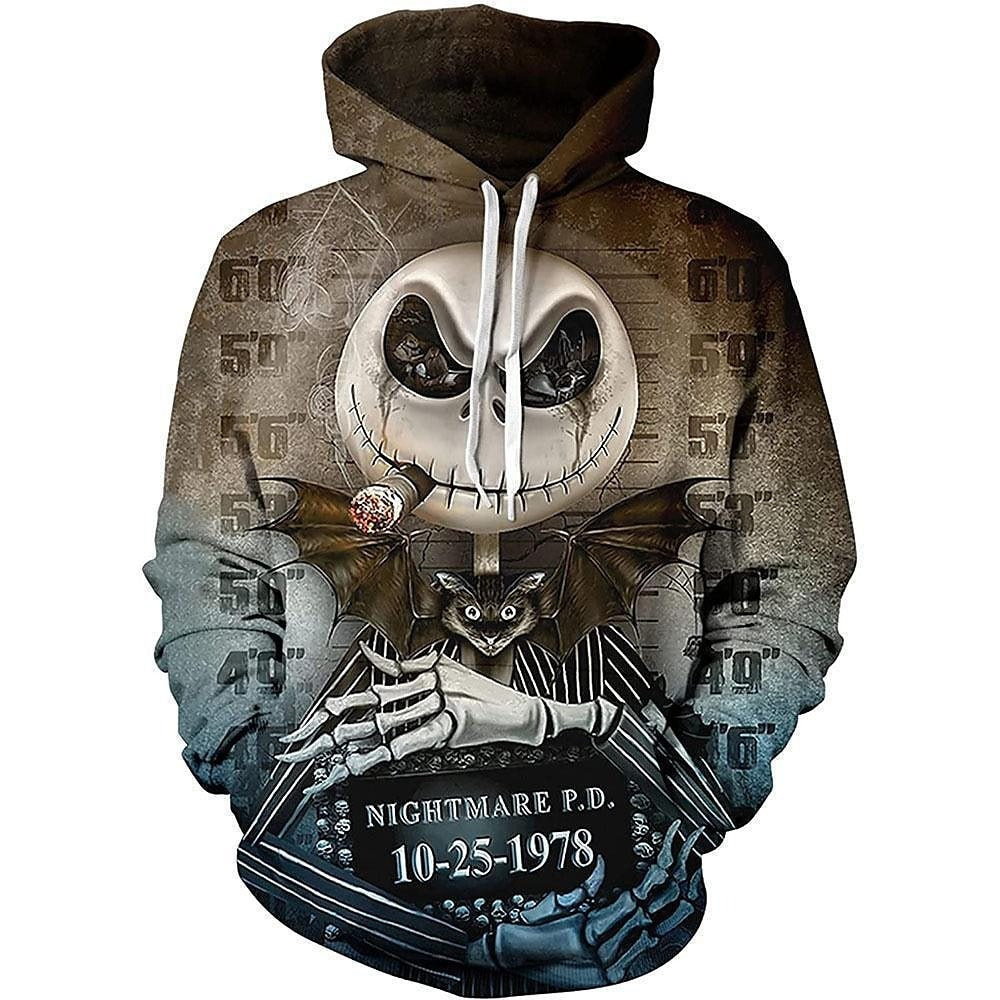 Retro Casual 3D Print Loose Drawstring Hoodie Men's Classic Pullover