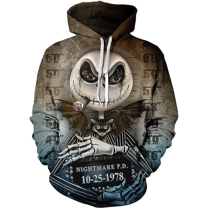 Retro Casual 3D Print Loose Drawstring Hoodie Men's Classic Pullover
