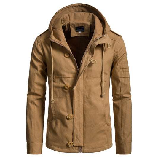 Euro-Size New Men's Hooded Zip-Up Casual Jacket