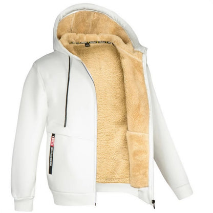 Trendy Men's Winter Hoodie Thick Fleece-Lined Warm Jacket
