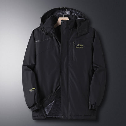 Men's Fleece-Lined Thick Windproof Winter Jacket
