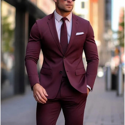BanquetBusiness Men's Slim Fit Suit Set  PartyDance Tuxedo
