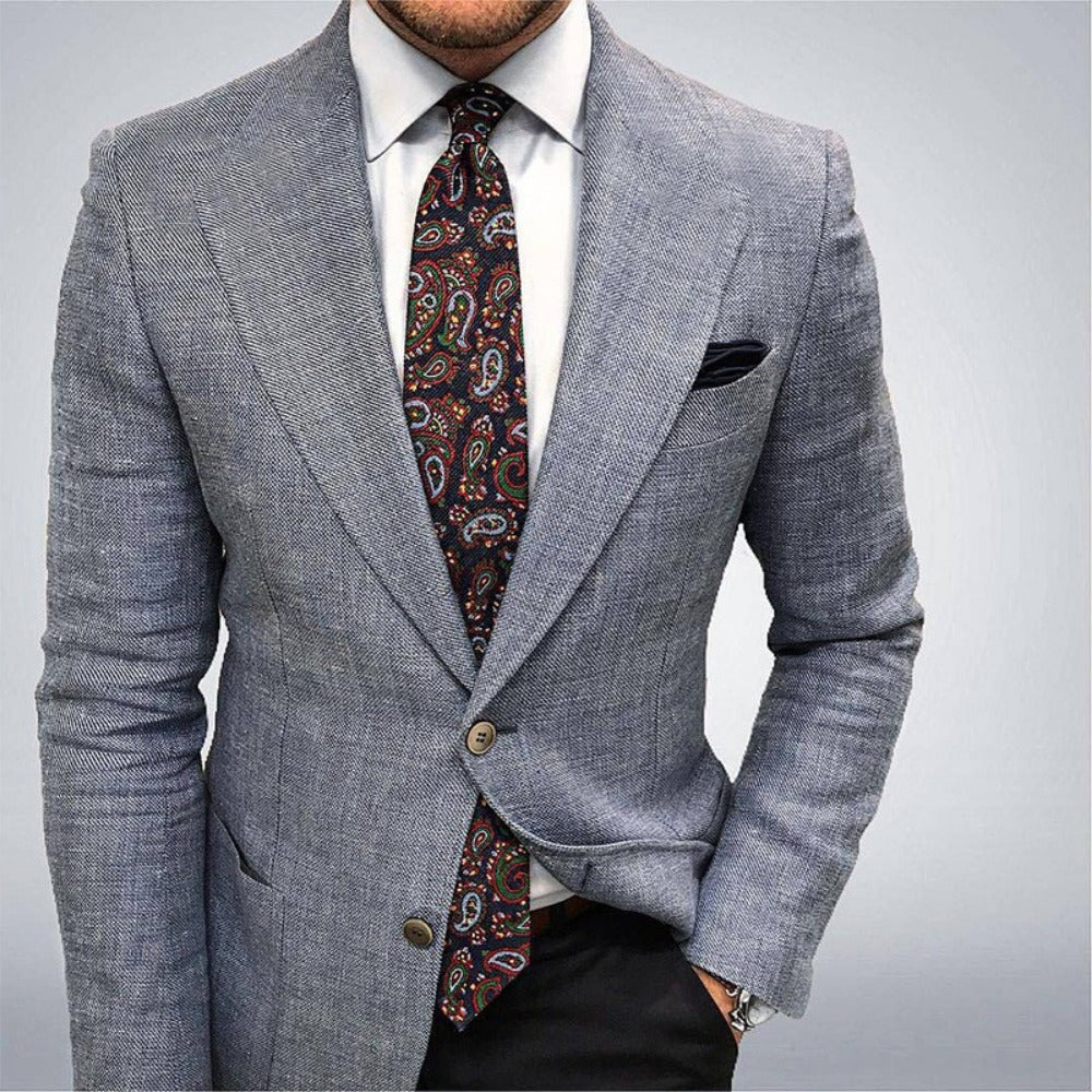 Men's Spring Top Commuting Casual Print DoubleBreasted Suit Jacket  Plus Size