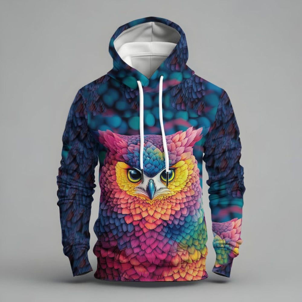 Spring 3D Animal Digital Print Hoodie Men's Trendy Loose Casual Top