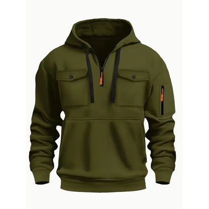 New Men's Winter  Fashion V-Neck Zip-Up Pullover