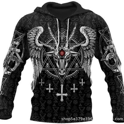 Trendy 3D Viking Warrior Print Men's Hoodie