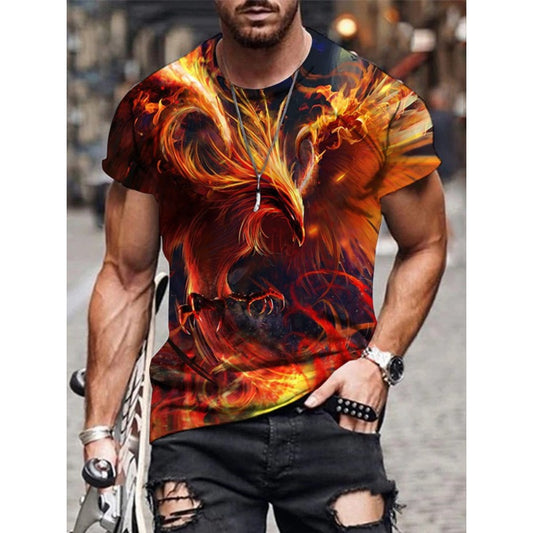 Men's 3D Printed Round-Neck Short-Sleeve T-Shirt (Summer Edition)