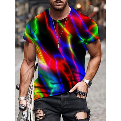 Men's 3D Printed Round-Neck Short-Sleeve T-Shirt (Summer Edition)