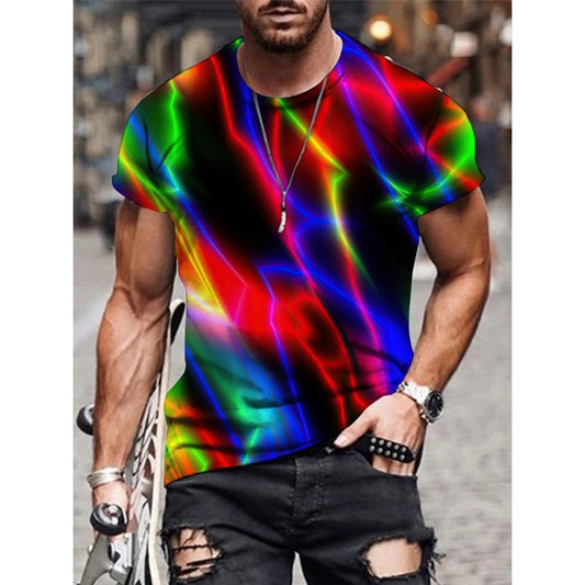Men's 3D Printed Round-Neck Short-Sleeve T-Shirt (Summer Edition)