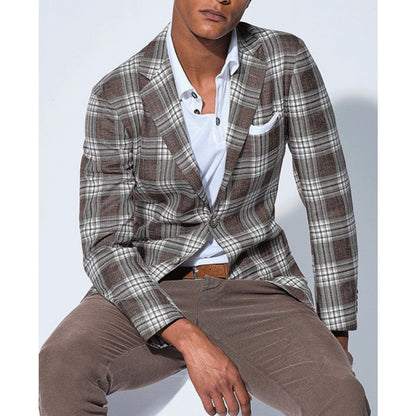 SingleBreasted TwoButton Large Pocket Blazer  Men's Casual Suit