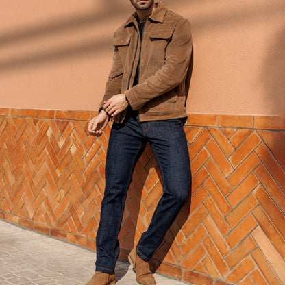 New Retro Corduroy Lapel Men's Jacket