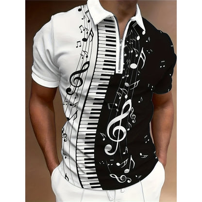 3D Print Fashion Short Sleeve Polo Shirt