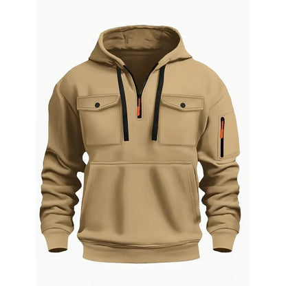 New Men's Winter  Fashion V-Neck Zip-Up Pullover