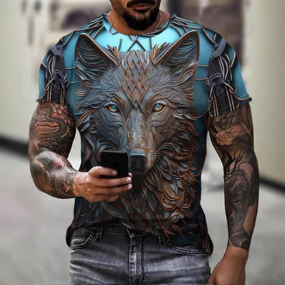 Hot New Men's 3D Tiger Print Sporty Short-Sleeve Tee