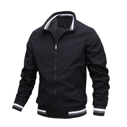 Casual Zip-Up Side Pocket Slim-Fit Jacket