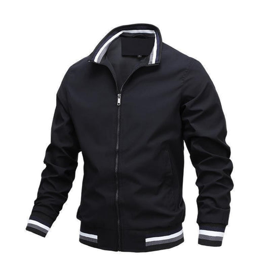 Casual Zip-Up Side Pocket Slim-Fit Jacket