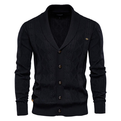 2025 Men’s V-Neck Cardigan Sweater - Trendy Thick Knit Pullover, Long Sleeve Cardigan Jacket for Men