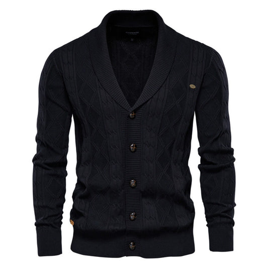 2025 Men’s V-Neck Cardigan Sweater - Trendy Thick Knit Pullover, Long Sleeve Cardigan Jacket for Men