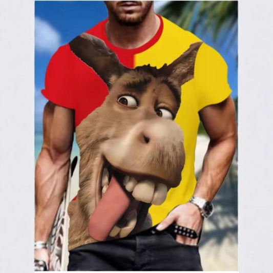 Round Neck Washable Fun Graphic Summer T-Shirt