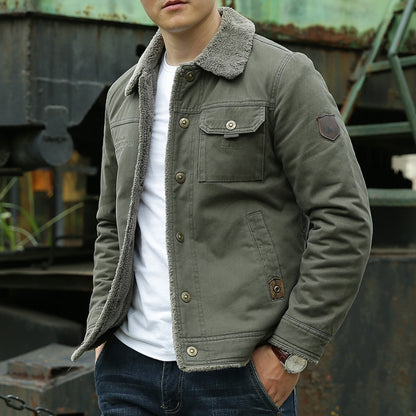 Men's Thick Cotton Padded Jacket Loose Oversized Winter Coat