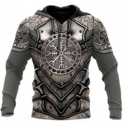 Viking Myth Armor 3D Print Hoodie Men's Cool Streetwear