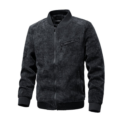 Men's Heavyweight Linen-Inspired Multi-Zip Retro Jacket
