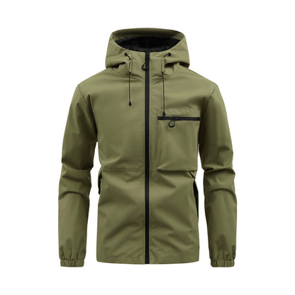 New Men's Multi-Pocket Workwear Hooded Outdoor Jacket