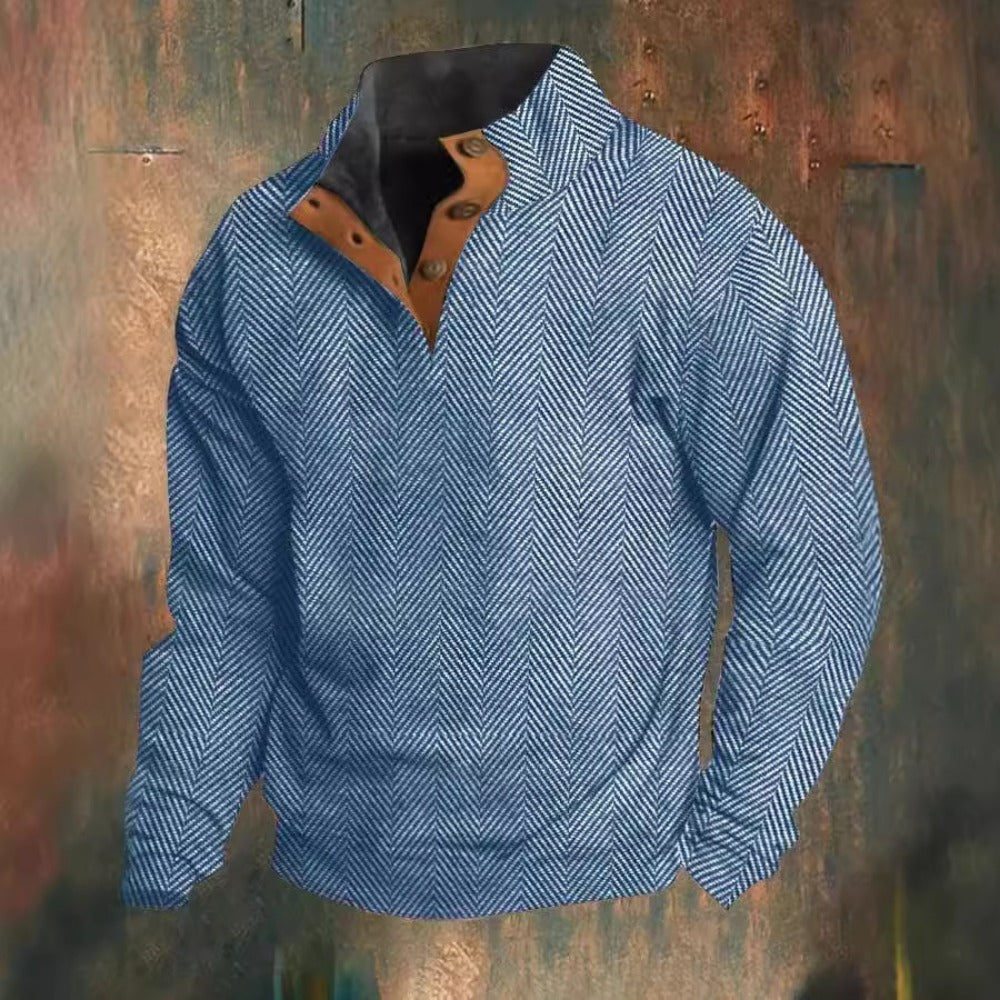 Autumn 3D Hoodie Popular Digital Print Stand Collar Men's Casual Outerwear