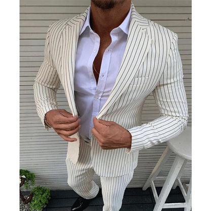 New Business Formal TwoPiece Notch Lapel Men's Suit Set