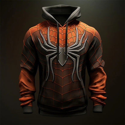 3D Spider Print Men's Hoodie Fall Street Fashion