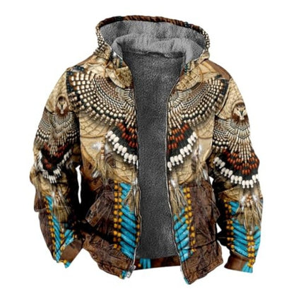 Hot Fleece-Lined Winter Padded Coat Men's Double-Layer Warm Hooded Jacket