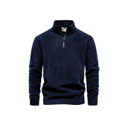 New Euro-Size Men's Jacquard Stand Collar Pullover Hoodie