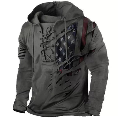 New Men's Drawstring Hoodie 3D Digital Print Casual Top