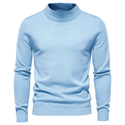2025 Men’s Thick & Warm Sweater - Slim Fit Mid-Neck Knit Pullover in Multiple Colors