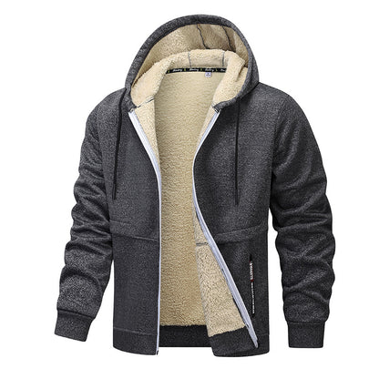 Thick Loose Sherpa Hoodie Work Jacket for Laborers