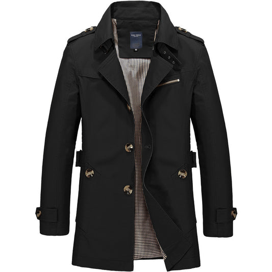 New Men's Pure Cotton Oversized Long Casual Jacket