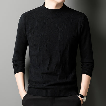 Anti-Pilling Jacquard Sweater for Men – Thick Fashionable Knitwear
